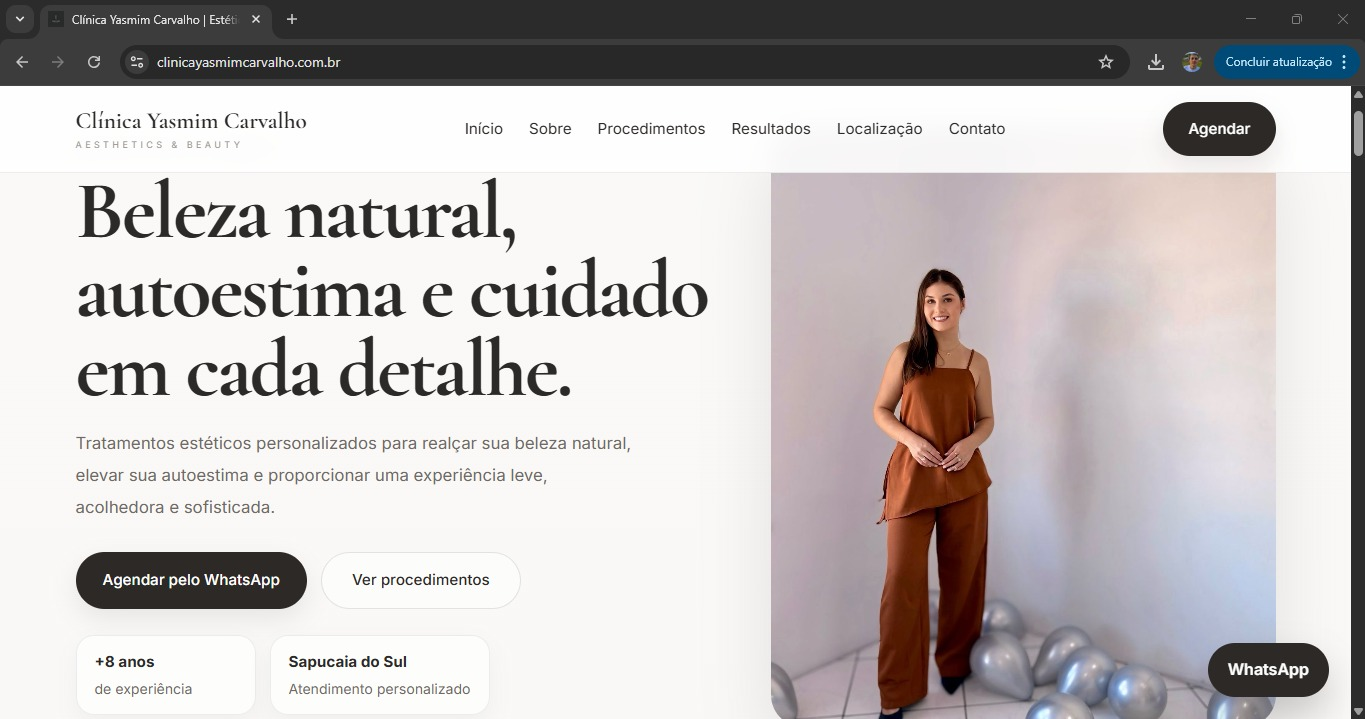 Website Clínica Yasmim Carvalho